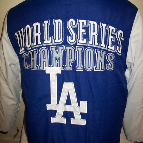 LOS ANGELES DODGERS 7 TIME WORLD SERIES CHAMPIONSHIP Hooded Jacket M L 2X - Picture 11 of 13